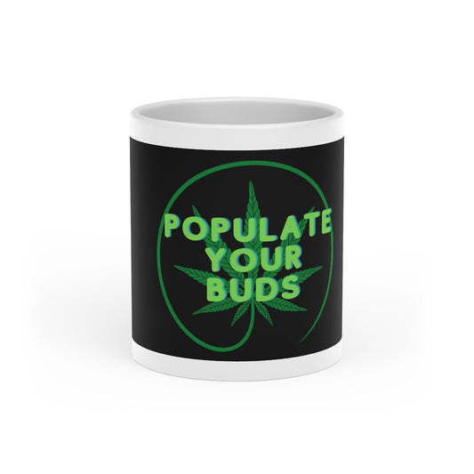Populate your buds Heart-Shaped Mug