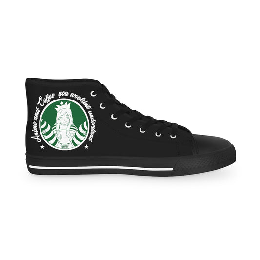 Anime and Coffee Men's High Top Sneakers